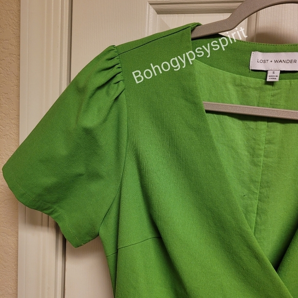 NWT $158 Anthropologie Small Green Wrap Midi Dress - Picture 14 of 17